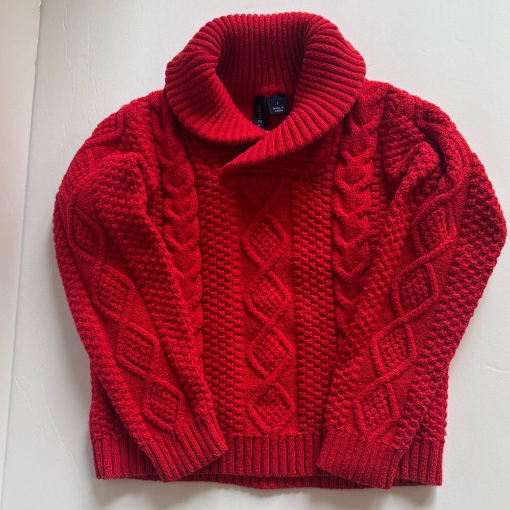 Janie and Jack Vibrant Red Cowl Neck Sweater